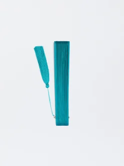 Parfois Leques*Leque Bambu Com Perfurado Preto | Azul