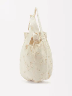Parfois Malas de Ombro*Mala Bucket Bordada | Cru