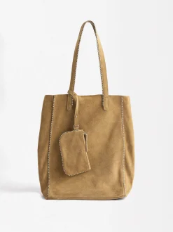 Parfois Malas Grandes|Malas de Pele new*Mala Shopper Em Pele Com Penduro - Edição Limitada | Camel