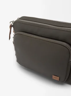 Parfois Nylon|Malas de Tiracolo*Mala Tiracolo Efeito Nylon Preto | Caqui