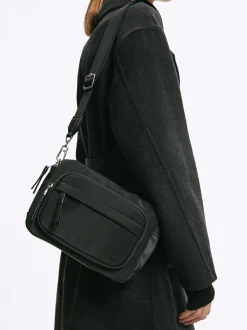 Parfois Nylon|Malas de Tiracolo*Mala Tiracolo Efeito Nylon | Preto