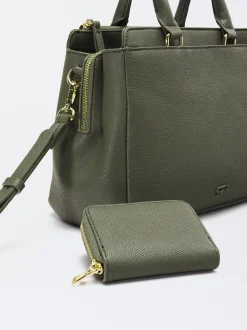 Parfois Malas de Mão|Malas Grandes*Mala Tote Com Penduro Bege | Caqui