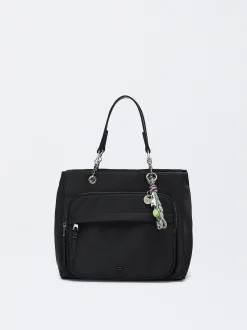 Parfois Malas de Mão|Nylon*Mala Tote Com Penduro | Preto