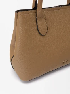 Parfois Malas de Mão*Mala Tote Com Tiracolo Preto | Camel