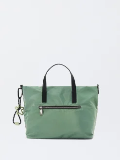 Parfois Malas de Mão|Nylon*Mala Tote De Nylon Preto | Verde