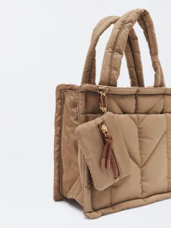 Parfois Malas de Mão|Nylon*Mala Tote De Nylon Preto | Castanho