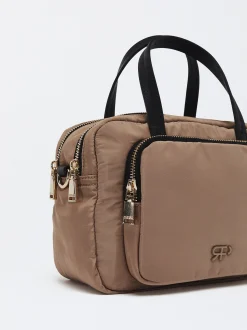 Parfois Malas de Mão|Nylon*Mala Tote De Nylon Preto | Castanho
