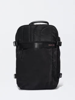 Parfois Nylon|Viagem*Mochila De Cabine Nylon Lilás | Preto