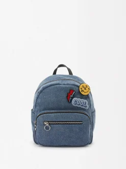 Parfois Mochilas*Mochila Denim Pins Amovíveis | Azul