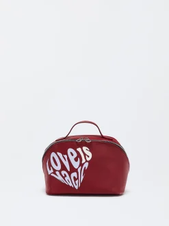 Parfois Bolsas Multiusos|Nylon*Necessaire Efeito Nylon Love | Vermelho