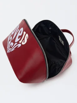Parfois Bolsas Multiusos|Nylon*Necessaire Efeito Nylon Love | Vermelho