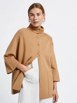 Parfois Básicos|Malha*Poncho De Malha Com Botões Preto | Camel