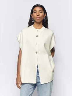 Parfois Malha|Ponchos e Quimonos*Poncho De Malha De Gola Redonda Caqui | Branco
