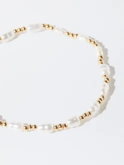 Parfois Bijuteria Delicada|Pulseiras*Pulseira Com Pérola De Água Doce | Dourado