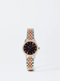 Parfois Relógios Dourado Rosa*Relógio Aço Bicolor Personalizável | Bordeaux