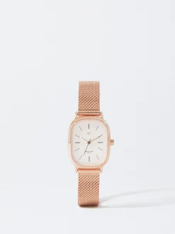 Parfois Relógios Dourado Rosa*Relógio Aço Bracelete De Malha Metálica Dourado | Dourado Rosa