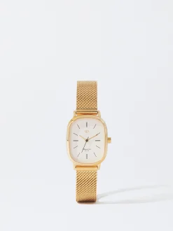 Parfois Relógios Dourados*Relógio Aço Bracelete De Malha Metálica | Dourado