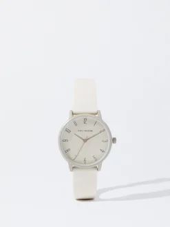 Parfois Relógios Dourado Rosa*Relógio Bracelete De Silicone Rosa | Branco