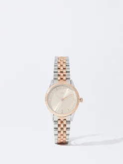 Parfois Relógios Dourado Rosa*Relógio Com Bracelete De Aço Personalizável Dourado | Multicor
