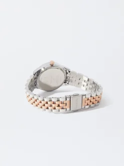 Parfois Relógios Dourado Rosa*Relógio Com Bracelete De Aço Personalizável Dourado | Multicor