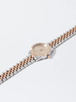 Parfois Relógios Dourado Rosa*Relógio Com Bracelete De Aço Personalizável Dourado | Multicor