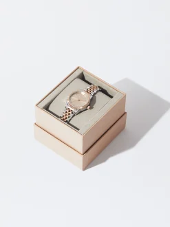 Parfois Relógios Dourado Rosa*Relógio Com Bracelete De Aço Personalizável Dourado | Multicor