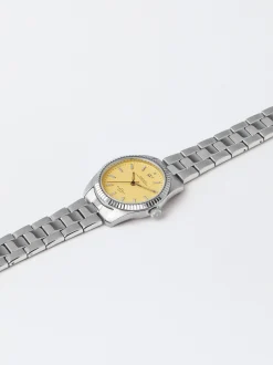 Parfois Relógios Prateados*Relógio Com Bracelete De Aço Verde | Amarelo