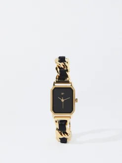 Parfois Relógios Dourados*Relógio Com Bracelete De Elos | Dourado