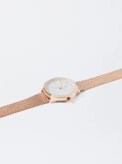 Parfois Relógios Dourado Rosa*Relógio De Aço Bracelete De Malha Metálica | Dourado Rosa