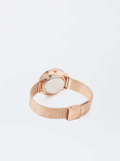 Parfois Relógios Dourado Rosa*Relógio De Aço Bracelete De Malha Metálica | Dourado Rosa