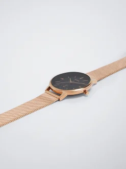 Parfois Relógios Dourado Rosa*Relógio De Aço Malha Metálica Dourado | Dourado Rosa