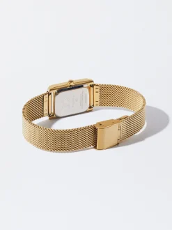 Parfois Relógios Dourados*Relógio De Aço Mostrador Com Strass | Dourado