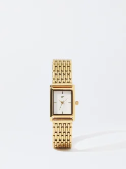 Parfois Relógios Dourados*Relógio Com Bracelete De Elos | Dourado