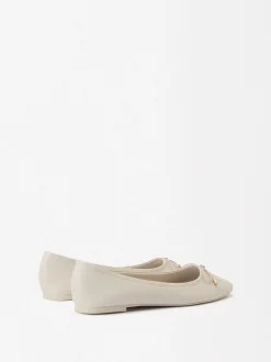 Parfois Sapatos Rasos|Sabrinas*Sabrinas Com Laço Camel | Branco