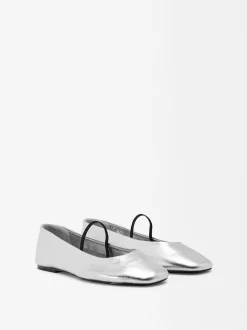 Parfois Pele|Sapatos Rasos*Sabrinas De Pele | Prateado