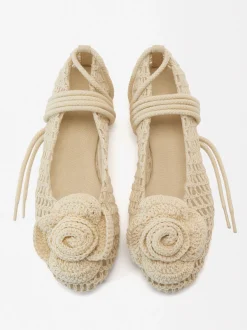 Parfois Sabrinas|Sapatos Rasos*Sabrinas Em Crochet | Cru