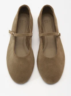 Parfois Pele|Sapatos Rasos*Sabrinas Em Pele Croute | Bege