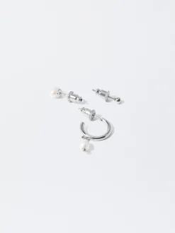 Parfois Bijuteria Delicada|Sets de Bijuteria*Set De Brincos Com Pérola De Água Doce Dourado | Prateado