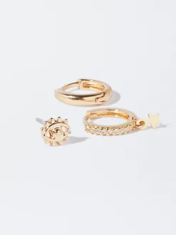 Parfois Sets de Bijuteria|Brincos*Set De Brincos Com Zircónias | Dourado
