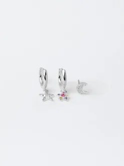Parfois Sets de Bijuteria|Brincos*Set De Brincos Com Zircónias | Multicor