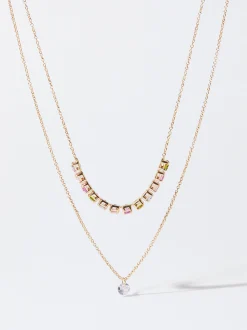 Parfois Bijuteria Delicada*Set De Colares Com Cristais | Multicor