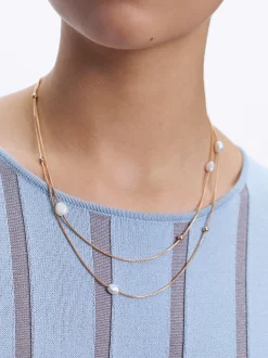 Parfois Bijuteria Delicada*Set De Colares Com Pérolas | Dourado