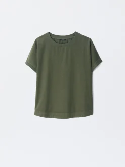 Parfois Básicos|Tops e T-shirts*Top Manga Curta Cru | Caqui