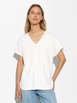 Parfois Básicos|Tops e T-shirts*T-Shirt Básica Decote Em Bico Preto | Branco