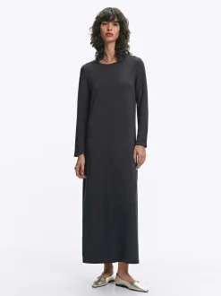 Parfois Básicos|Vestidos*Vestido Comprido Com Abertura Azul | Cinzento