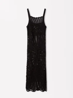 Parfois Malha|Vestidos*Vestido Comprido Crochet | Preto